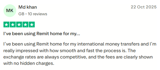 Uk to Pakistan Money Transfer No Hidden Charges