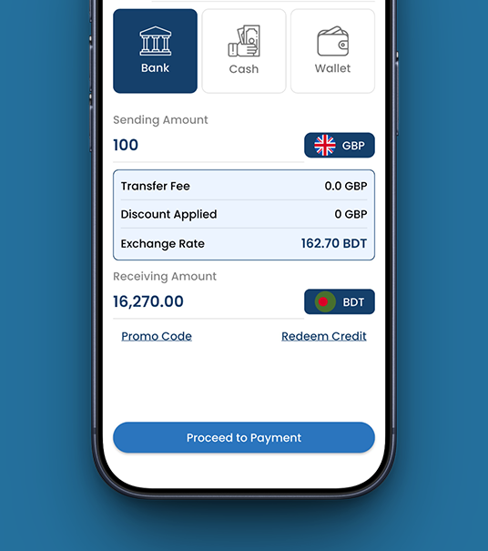 UK to Bangladesh zero fee transfers